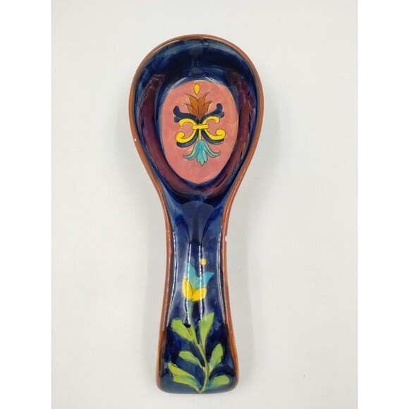 Mexican Talavera Large Spoon Rest 10" Bright Colors - Picture 1 of 10